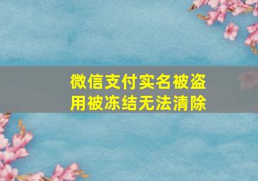 微信支付实名被盗用被冻结无法清除