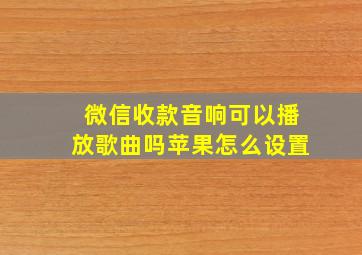 微信收款音响可以播放歌曲吗苹果怎么设置