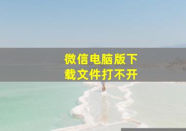 微信电脑版下载文件打不开