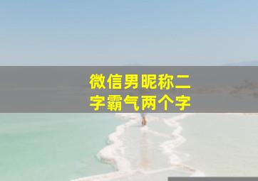 微信男昵称二字霸气两个字