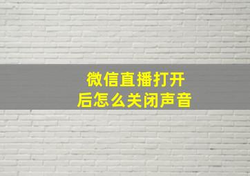 微信直播打开后怎么关闭声音