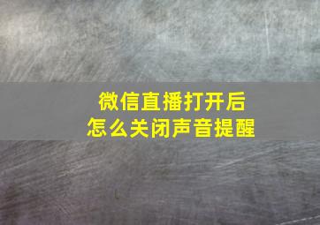 微信直播打开后怎么关闭声音提醒