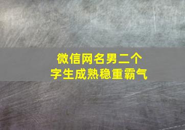 微信网名男二个字生成熟稳重霸气