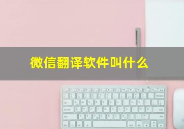 微信翻译软件叫什么