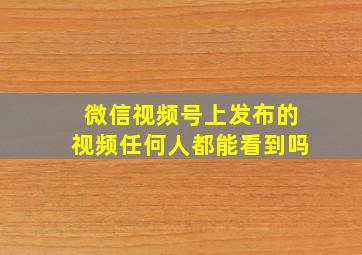 微信视频号上发布的视频任何人都能看到吗