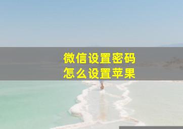 微信设置密码怎么设置苹果