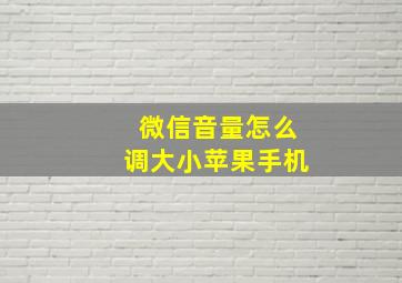 微信音量怎么调大小苹果手机