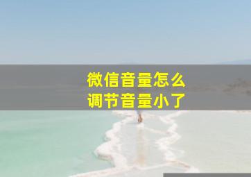 微信音量怎么调节音量小了