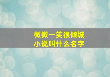 微微一笑很倾城小说叫什么名字