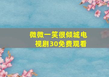 微微一笑很倾城电视剧30免费观看