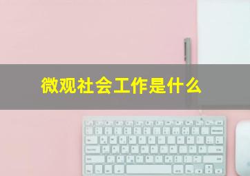 微观社会工作是什么