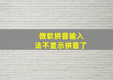 微软拼音输入法不显示拼音了