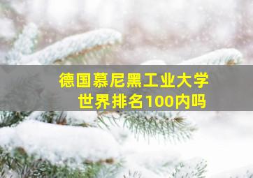 德国慕尼黑工业大学世界排名100内吗