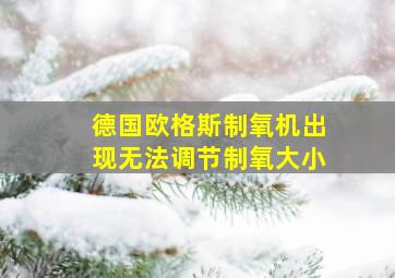 德国欧格斯制氧机出现无法调节制氧大小