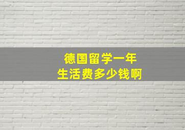 德国留学一年生活费多少钱啊