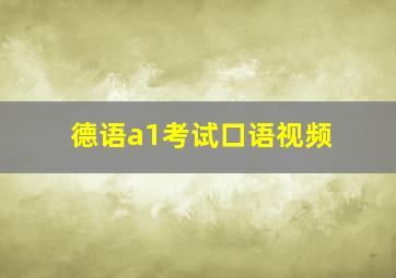 德语a1考试口语视频