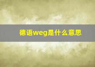 德语weg是什么意思