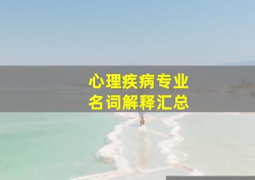 心理疾病专业名词解释汇总