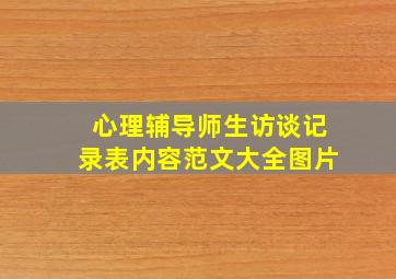 心理辅导师生访谈记录表内容范文大全图片