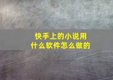 快手上的小说用什么软件怎么做的