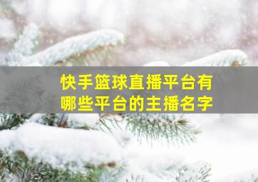 快手篮球直播平台有哪些平台的主播名字