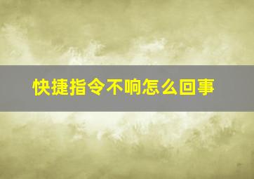 快捷指令不响怎么回事