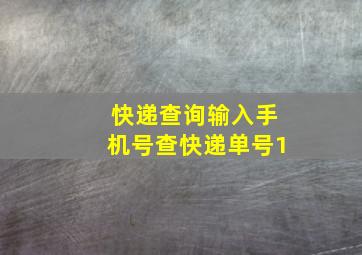 快递查询输入手机号查快递单号1