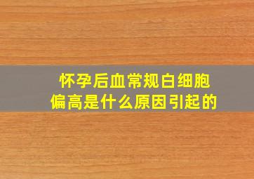 怀孕后血常规白细胞偏高是什么原因引起的