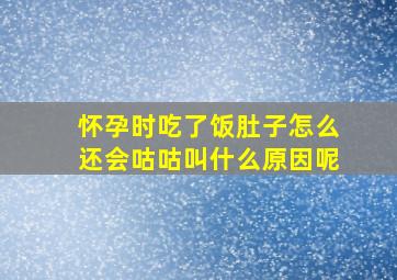 怀孕时吃了饭肚子怎么还会咕咕叫什么原因呢