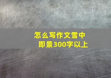 怎么写作文雪中即景300字以上