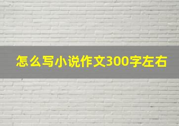 怎么写小说作文300字左右