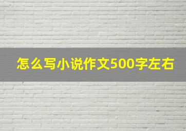 怎么写小说作文500字左右