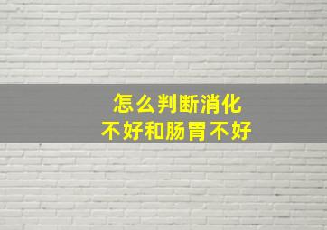 怎么判断消化不好和肠胃不好