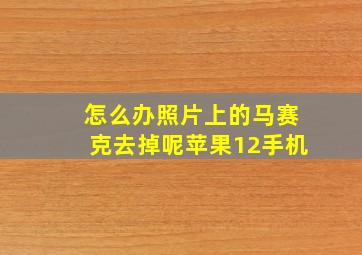 怎么办照片上的马赛克去掉呢苹果12手机