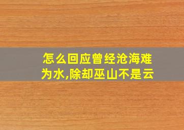 怎么回应曾经沧海难为水,除却巫山不是云