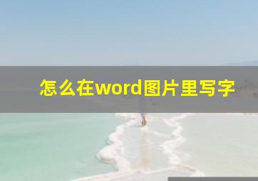 怎么在word图片里写字