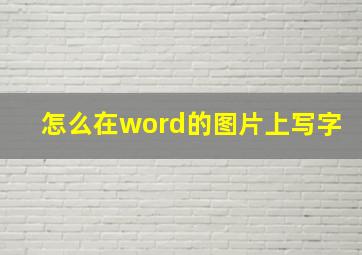 怎么在word的图片上写字