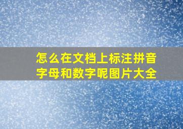 怎么在文档上标注拼音字母和数字呢图片大全