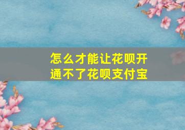 怎么才能让花呗开通不了花呗支付宝