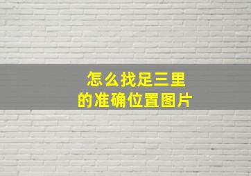 怎么找足三里的准确位置图片