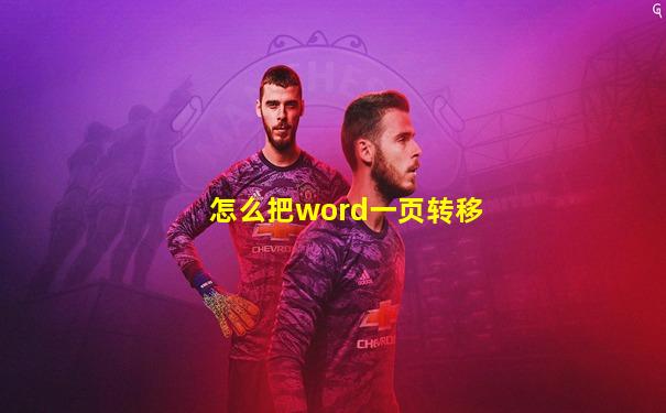 怎么把word一页转移