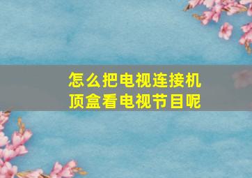 怎么把电视连接机顶盒看电视节目呢