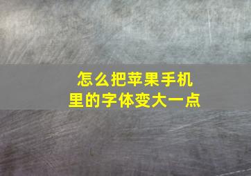 怎么把苹果手机里的字体变大一点