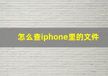 怎么查iphone里的文件