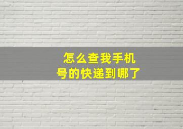 怎么查我手机号的快递到哪了