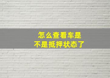 怎么查看车是不是抵押状态了