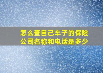 怎么查自己车子的保险公司名称和电话是多少