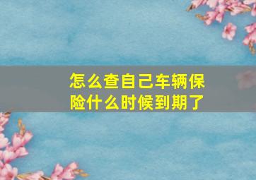 怎么查自己车辆保险什么时候到期了