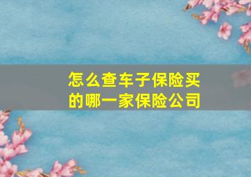 怎么查车子保险买的哪一家保险公司