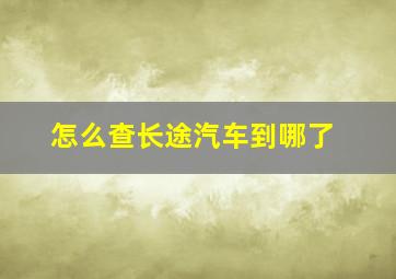 怎么查长途汽车到哪了